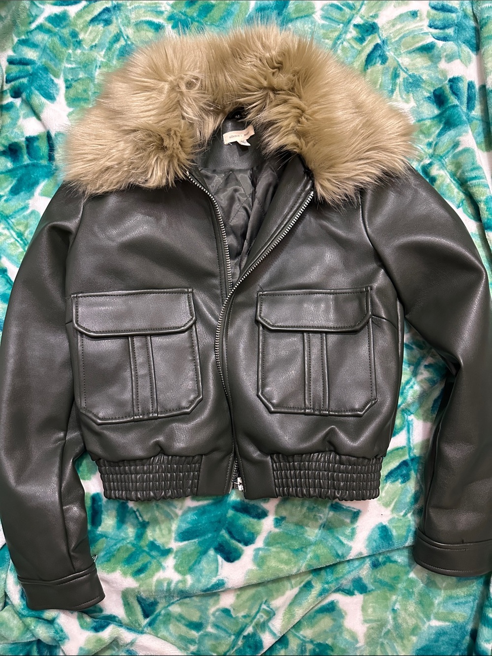 Silence & Noise Faux Leather Jacket,S,New, No Tags